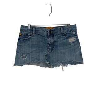 Y2K Vintage Hollister Womens Distressed Denim Mini Skirt Size 7